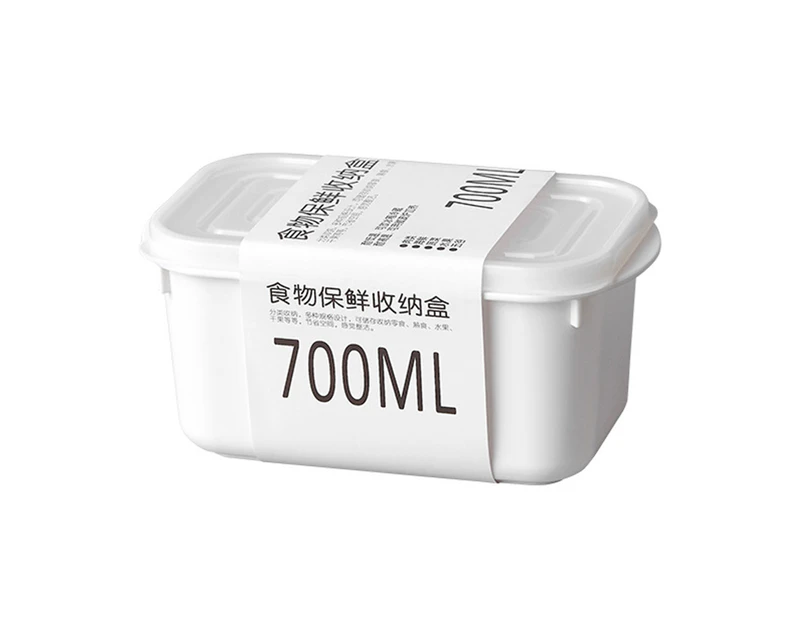 Fridge Bin Lidded Fresh-keeping Rectangular Food Grade Universal Lunch Food Box Household Supplies  700ML