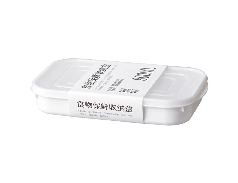 Fridge Bin Lidded Fresh-keeping Rectangular Food Grade Universal Lunch Food Box Household Supplies  800ML