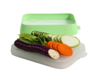 Fresh-keeping Rectangle Food Container Translucent Stackable Food Grade Large Capacity Microwave Safe Silicone Lunch Box for Leftover Grass  Green