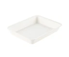 Food Tray White Stackable Round Edges Easy to Clean Spill Resistant Multipurpose Plastic Hot Pot Serving Tray for Dining Room M