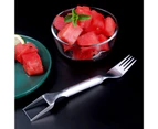 Fruit Fork Anti-rust Non-slip BPA Free Mirror Polished Easy to Clean Slicer Stainless Steel Comfortable Grip Watermelon Fork Kitchen Gadget Silver