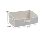 Closet Basket Foldable High Capacity Trapezoidal Design Non Woven Fabric Storage Cloth Cube for-Beige