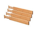 2Pcs/Set Drawer Divider Expandable Adjustable Bamboo Inserting Long Splitter Drawer Separator Home-S