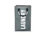 Laundry Basket Foldable Waterproof Large Capacity Oxford Cloth Household Laundry Storage Bag for-Dark Gray