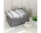 Storage Box Unique Pattern Wear Resistant Nylon Multifunctional 6-Grids Clothes Trouser Organizer Box for-Grey L