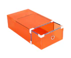 Shoes Organizer Stackable Dust-Proof Plastic Shoes Storage Bin for-Orange