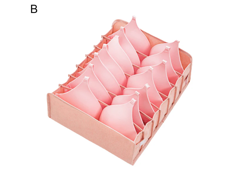 Underclothes Organizer Drawer Type Folding Portable Compartment Bra Underpants Underwear Storage Box for-Pink