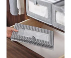 Storage Bins Collapsible Multi-purpose Non Woven Fabric Soft Closet Storage Organizer for-Gray Stripe L