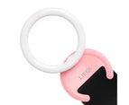 Phone Fill Light Light Brighten Skin Color Mini USB Charging Selfie Ring Light for Live Stream - Pink