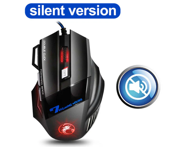 Ergonomic Wired Gaming Mouse Led 5500 Dpi Usb Computer Mouse Gamer Rgb Mice X7 Silent Mause With Backlight Cable For Pc Laptop / Silent Without Box