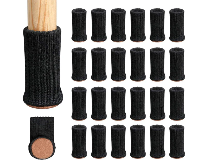 Furniture Socks, 24 Pack, Knitted Furniture Feet,Non-Slip Furniture Shoes, Avoid Scratches and Noise, Fits 1-2 inch Chair Legs