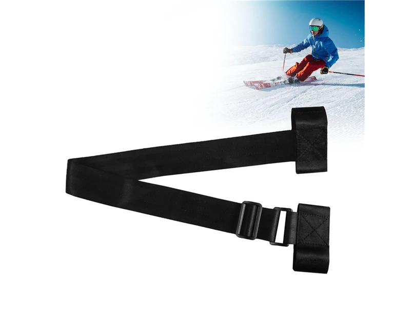 Snowboard Carrier Adjustable Multi-purpose Nylon Ski Sled Carrier Strap for Adults Black