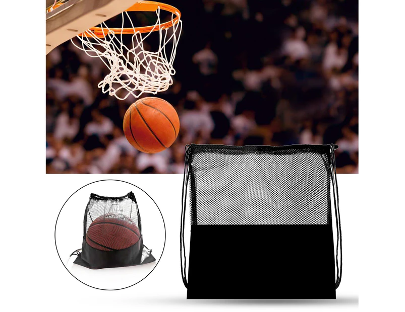Ball Storage Bag Portable Multifunctional Drawstring Ball Storage Backpack Sports Equipment for Soccer Ball Black