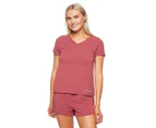 Calvin Klein Women's 2-Piece Bamboo Lounge Tee and Short Sleep Set - Raspberry Blush