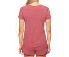 Calvin Klein Women's 2-Piece Bamboo Lounge Tee and Short Sleep Set - Raspberry Blush