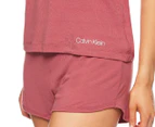 Calvin Klein Women's 2-Piece Bamboo Lounge Tee and Short Sleep Set - Raspberry Blush