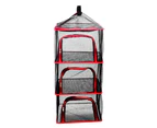 Outdoor Camping Folding 4 Layer Hanging Drying Net Holder Storage Bag Dryer Rack Red