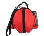 Portable Sport Ball Shoulder Bag Basketball Football Volleyball Storage Backpack Red