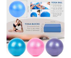 5 Piece Yoga Set Includes Yoga Ball + Yoga Block + Elastic Band + Stretch Band + Resistance Ring -purple