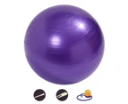 Exercise Ball and Yoga Ball ，for Workout Balance and Core Strength and Stability Ball with Pump -purple
