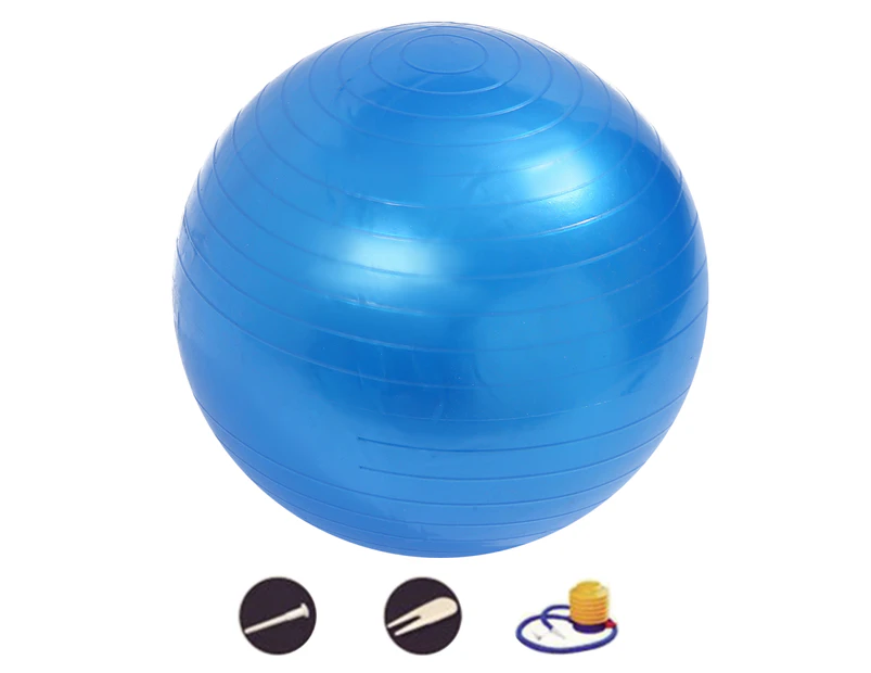 Exercise Ball Balance Ball with Pump for Yoga Pilates Stretching Fitness Home Gym Workout Training -sky blue frosted-55cm