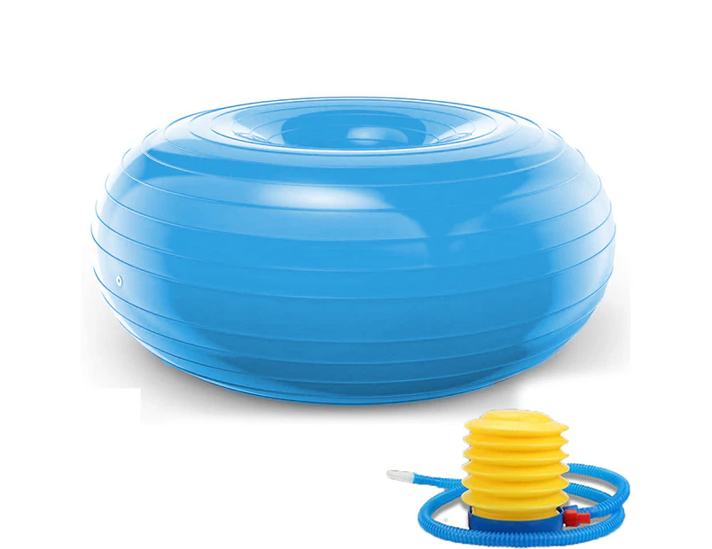 Donut Exercise, Workout, Core Training, Swiss Stability Ball for Yoga, Pilates and Balance Training in Gym, Office or Classroom -Blue