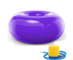 Donut Exercise, Workout, Core Training, Swiss Stability Ball for Yoga, Pilates and Balance Training in Gym, Office or Classroom -Purple