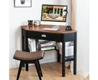 Giantex Corner Computer Desk Laptop Writing Table Workstation W/Storage Shelf & Drawer Black