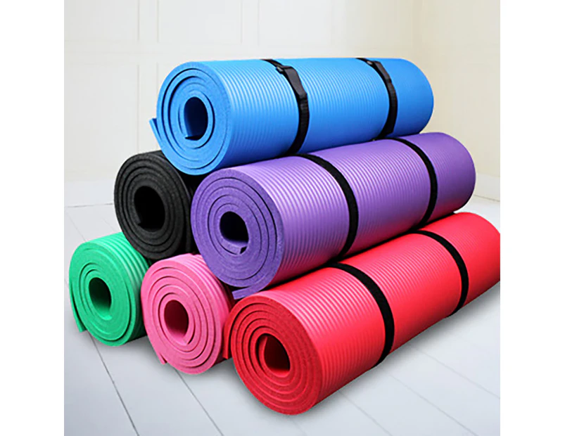 Fulllucky Anti-slip Thicken NBR Gym Home Fitness Exercise Sports Yoga Pilates Mat Carpet - Purple