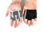 Fulllucky Yoga Gloves Four-finger Sweat Absorption Breathable Women Fingerless Non-slip Pilates Gloves Fitness Accessories - Blue