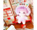Doll Bodysuit Two-piece Set Cute Cartoon Prints Mini Outfit Wearable Pretend Toy Exquisite Doll Jumpsuit Headwear Set 20cm Idol Doll Clothes Girl - Pink