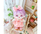 Doll Dress Soft Cute Mini Outfit Doll Dress Up Stylish Accessory Suspender Skirt Bow Headdress Set 20cm Doll Clothes Girl Pretend Game - Pink