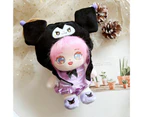 1 Set Doll Clothes Four-piece Set Stylish Accessory Pretend Toy Tops Pants Devil Hat Shoes Idol Doll Outfit Accessories for 20cm Doll - Black
