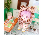 Doll Clothes Fashion Doll Dress Up Cute Ears Leopard Print Hooded Coat 20cm Doll Outfit Accessories Pretend Toy - Pink