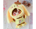 1Set Doll Clothing Dog Shape Hand-on Ability Fluffy Plush Figure Doll Clothes for Entertainment - Yellow