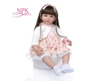 60cm Reborn Toddler Doll Cloth Body 24&quot; Vinyl Limbs Princess Baby Dolls Girls Birthday Gift Child Play House Toy