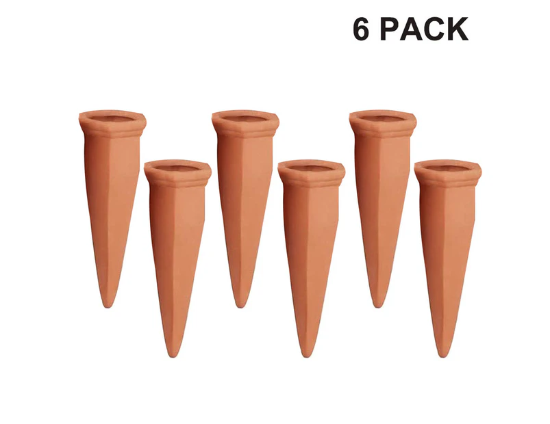 Plant Watering Devices 6 Pack Terracotta Vacation Plant Waterer Wine Bottle Watering Stakes Slow Release Plant Watering Spikes Perfect Self Watering Device