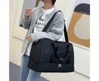 Leiou Travel Bag Dust-proof Large Capacity Nylon Dry Wet Separation Duffle Bag for Women-Blue