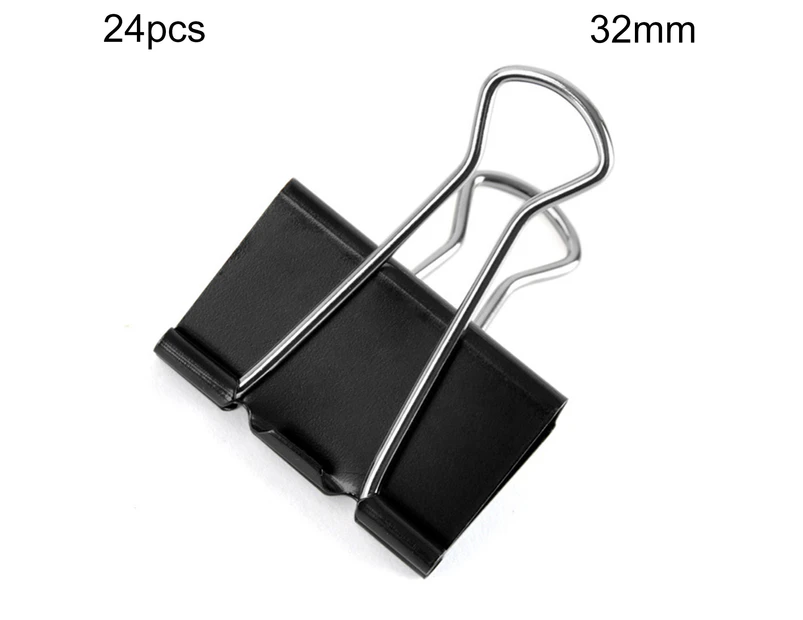 12/24/48/40/60Pcs Different Specifications Binder Clips Good Elasticity Long Tail Black Documents Clips for Office