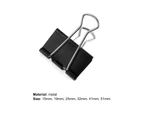 12/24/48/40/60Pcs Different Specifications Binder Clips Good Elasticity Long Tail Black Documents Clips for Office