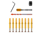 12Pcs Expansion Screws Kit Self Drilling High Strength Hard Alloy Fast Drilling Wall Expansion Anchors Plugs Kit for Drywall Wallboard Concrete