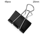 12/24/48/40/60Pcs Different Specifications Binder Clips Good Elasticity Long Tail Black Documents Clips for Office