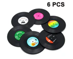 Drink Coasters Set Of 6, Retro Vinyl Coasters - Desk Protection To Prevent Damage To Furniture.