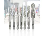 7Pcs Hardware Tool High Strength Easy to Use Spiral Bits US Type Tap for Countersinking