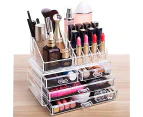 Acrylic Clear Makeup Organizer and Storage Stackable Skin Care Cosmetic Display Case with 4 Drawers Make Up Stands for Jewelry Hair Accessories