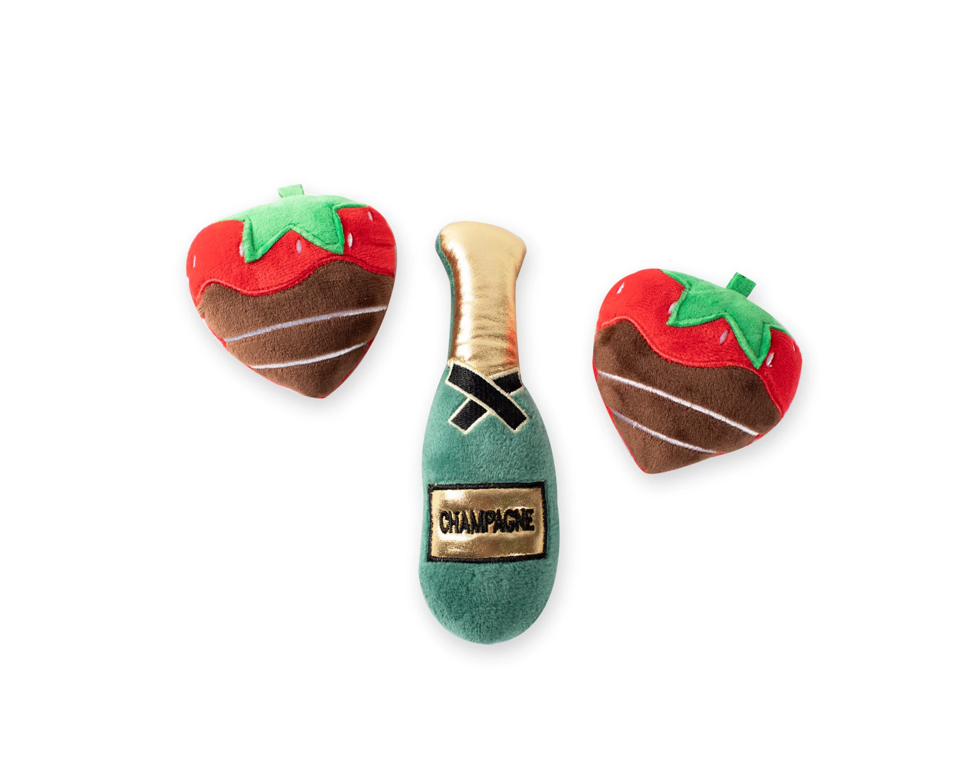 Fringe Studio Champagne Strawberry 3-piece Small Dog Toy Set