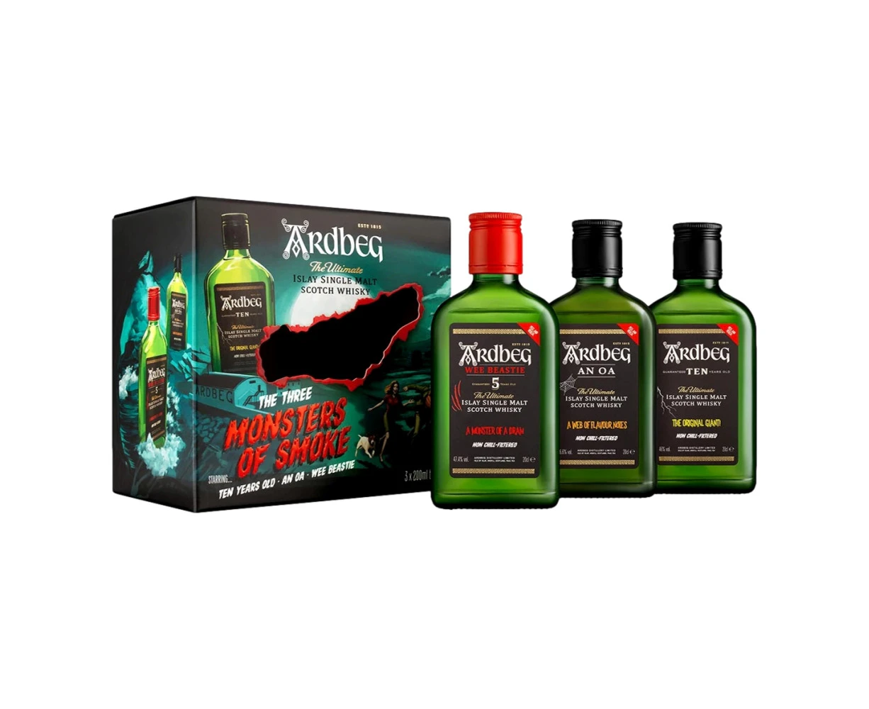 Ardbeg Monsters of Smoke Limited Edition Single Malt Scotch Whisky Gift Pack (3x200mL)