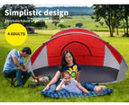 Mountview Pop Up Tent Camping Beach Tents 4 Person Portable Hiking Shade Shelter - Blue,Grey,Red