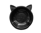 Pet Food Bowl Cat Face Shape Large Capacity Feeding Dish Cat Bowl Pet Water Drinking Feeder for Small Dogs Black