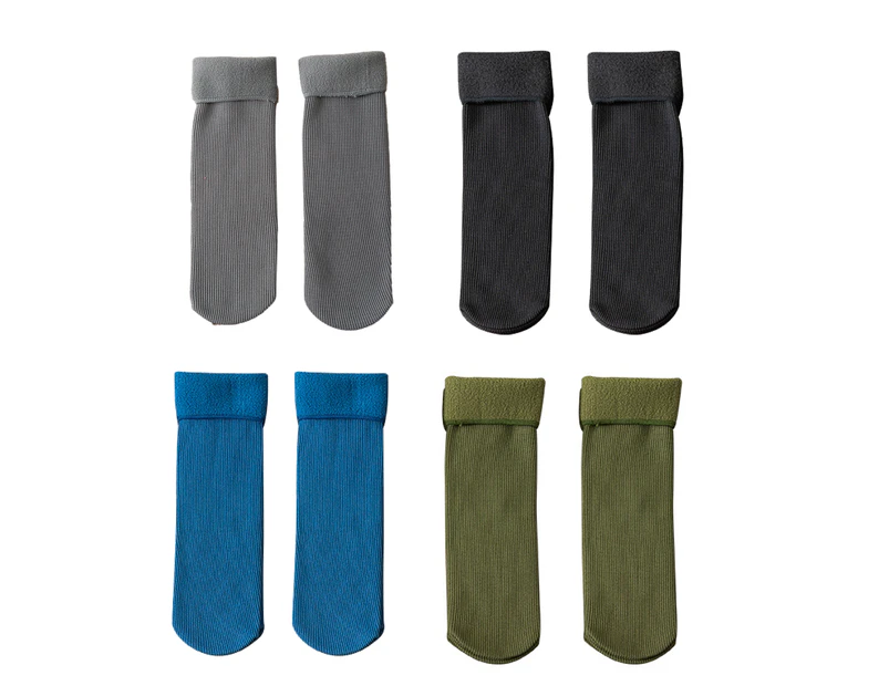 Women's Merino wool socks winter warm hiking thick warm -grey + black + dark blue + army green - Grey + black + dark blue + army green